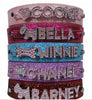 Customized Free Name Rhinestone Buckle Pink Letter - PU Leather Bling Personalized Dog Collar